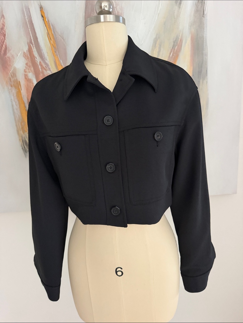 Wilfred Black Cropped Button-Down Shirt
